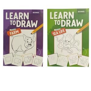 Beginners Learn To Draw Book Easy Step By Step Tutorials Books Farm‎ & Sea Life